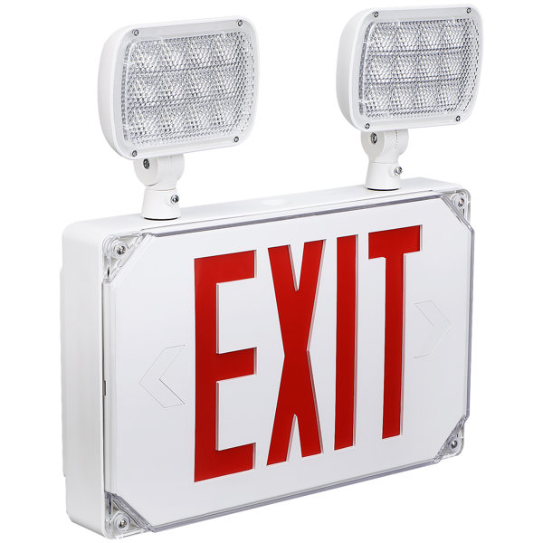 LEONLITE LED Exit Sign Weatherproof Battery Backup Emergency Light with